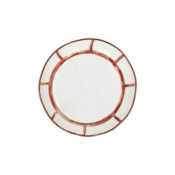 4 assiettes calottes en porcelaine 20 cm rouille Mykonos Pomax