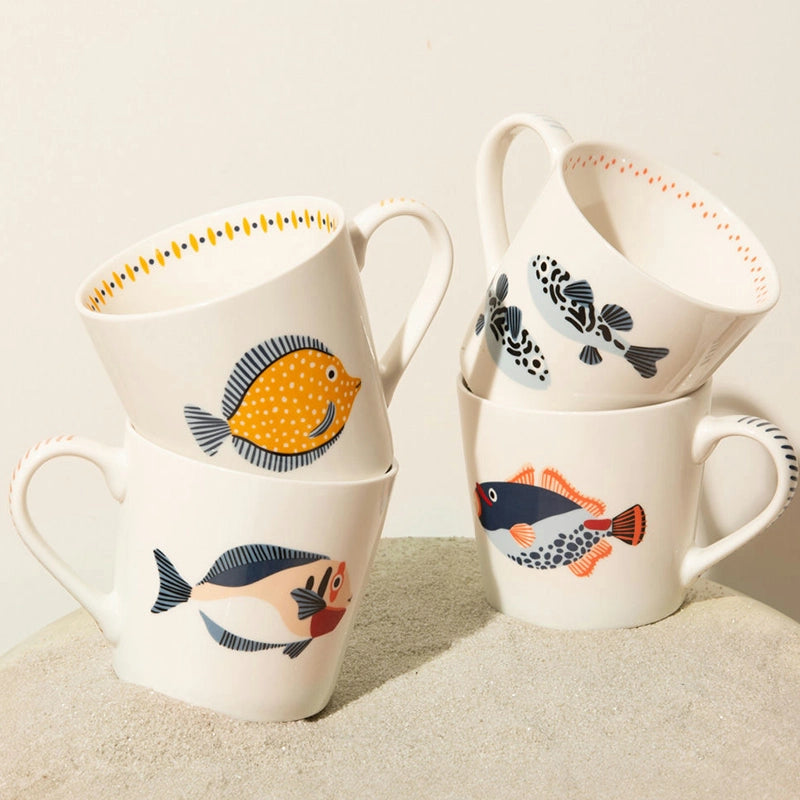 Coffret de 4 mugs en porcelaine 45cl Lorient Table Passion