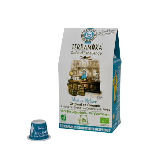 Capsules de café bio compostables 15 Mister Nelson Terramoka