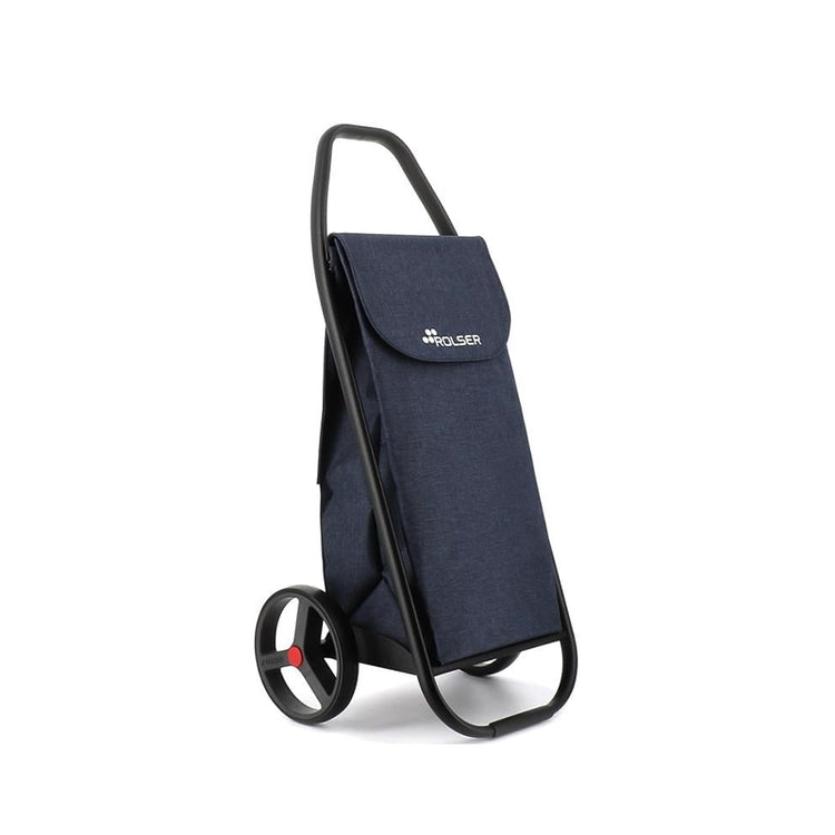 Chariot de course 2 roues en tweed bleu marine Comb Rolser