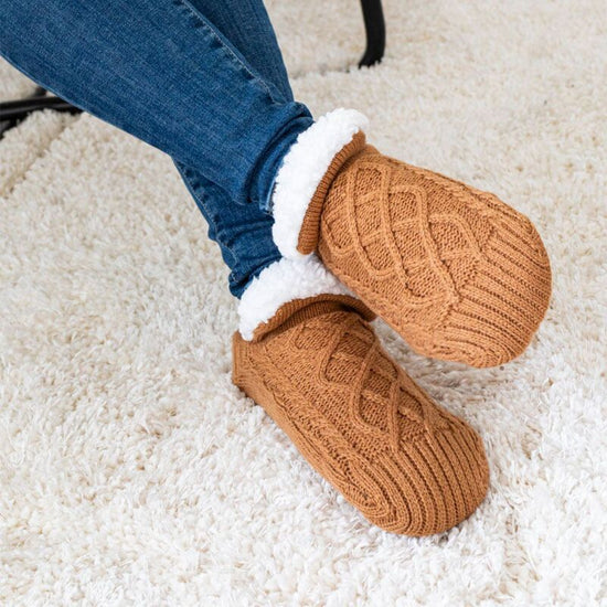 Pantouffles tricotées T35/38 Camel