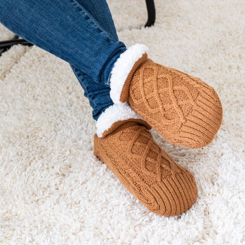 Pantouffles tricotées T35/38 Camel