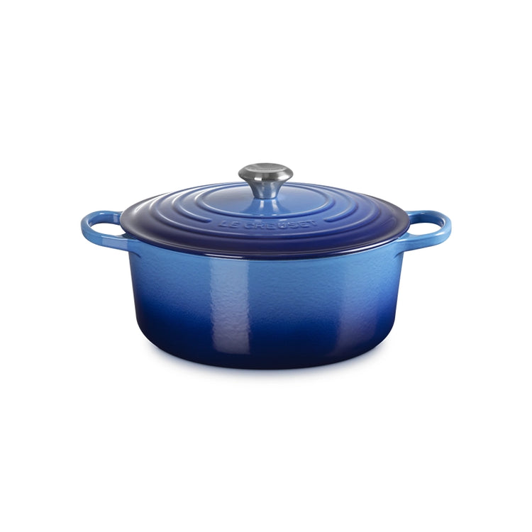 Cocotte ronde fonte émaillée de 28 cm azur Le Creuset