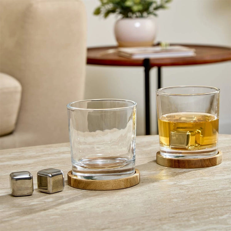 Coffret 2 verres à whisky + pierres Jules 270ml Atmosphera