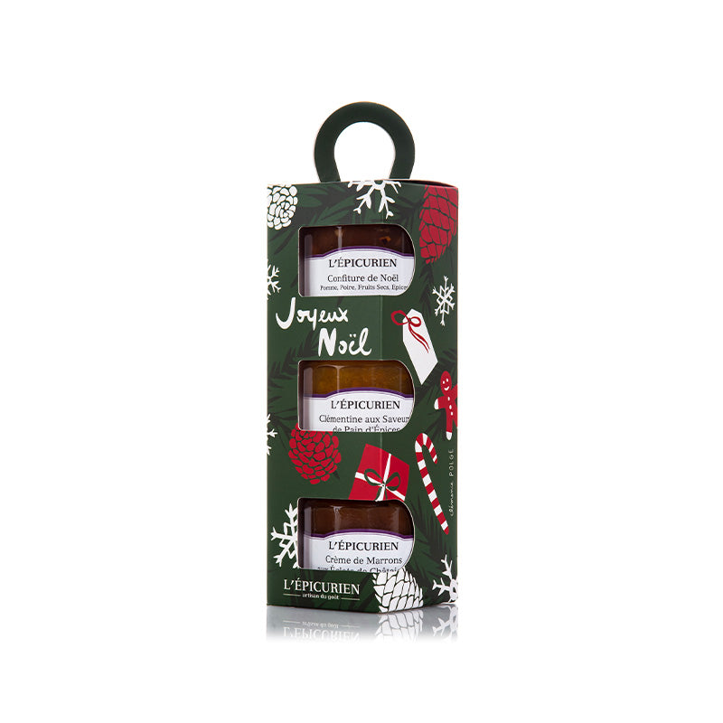 Coffret 3 confitures Joyeux Noël L'Épicurien