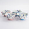 Coffret 4 bols porcelaine rose bleu 300ml Lucky cat Tokyo Design