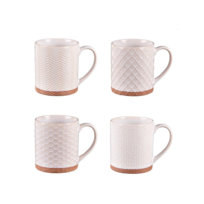 Coffret de 4 mugs 35cl beige Jaspe Table Passion