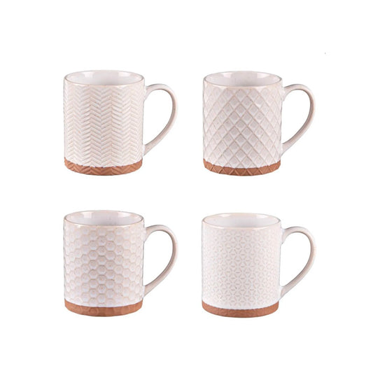 Coffret 4 mugs Jaspe beige  35cl
