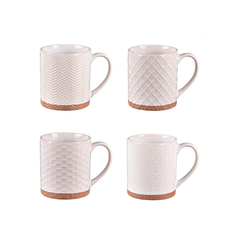 Coffret de 4 mugs 35cl beige Jaspe Table Passion