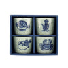 Coffret 4 tasses à soba Mashiko porcelaine 170ml bleu Tokyo Design