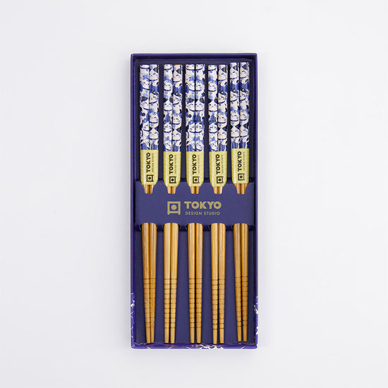 Coffret 5 baguettes bamboo Lucky cat Tokyo Design