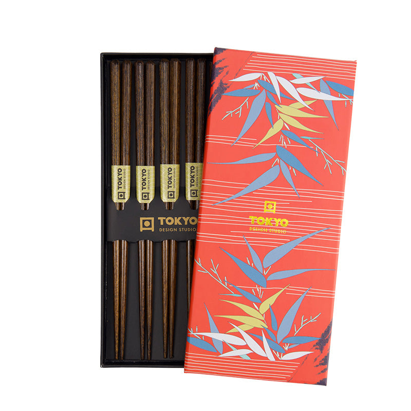 Coffret 5 baguettes bois marron 22,5cm Tokyo Design