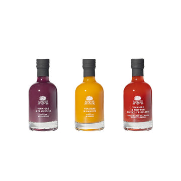 Coffret de 3 mignonnettes de vinaigres aux fruits À l'Olivier