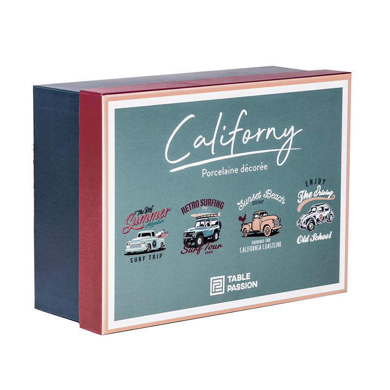 Coffret de 4 mugs 35cl Californy Table Passion