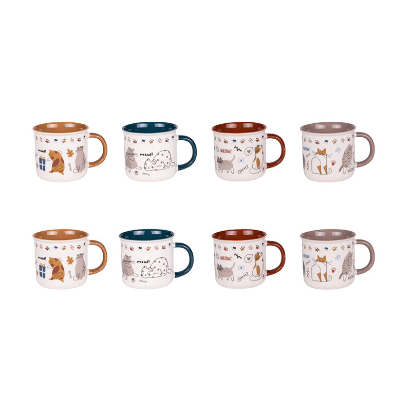 Coffret de 8 tasses 11cl Chat Table Passion