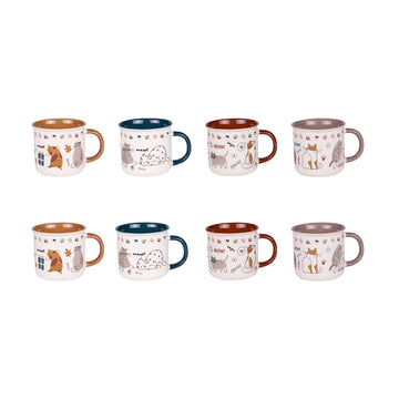 Coffret de 8 tasses 11cl Chat Table Passion