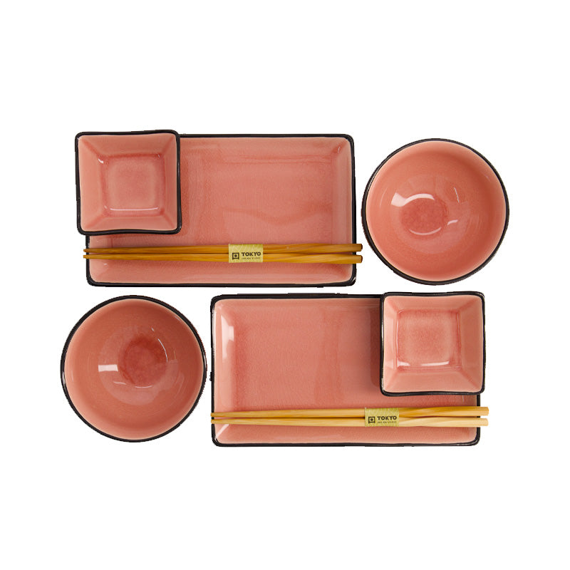 Coffret à sushis 2 pers. Glassy Rose Tokyo Design