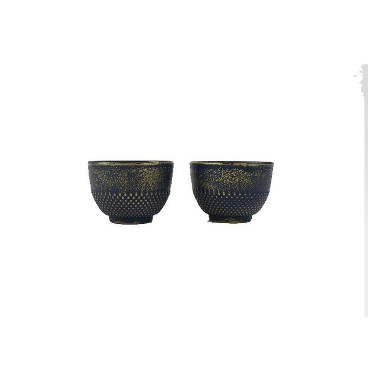 Coffret théière en fonte Bleu & Or