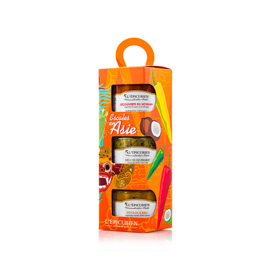 Coffret trio apéritif Escales en Asie L'Épicurien