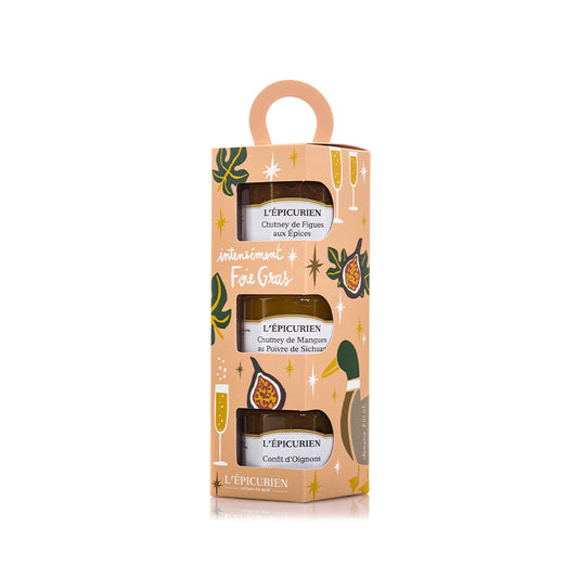 Coffret trio chutneys et confit Intensément Foie Gras L'Épicurien