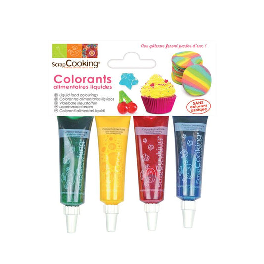 Colorants rouge jaune bleu vert