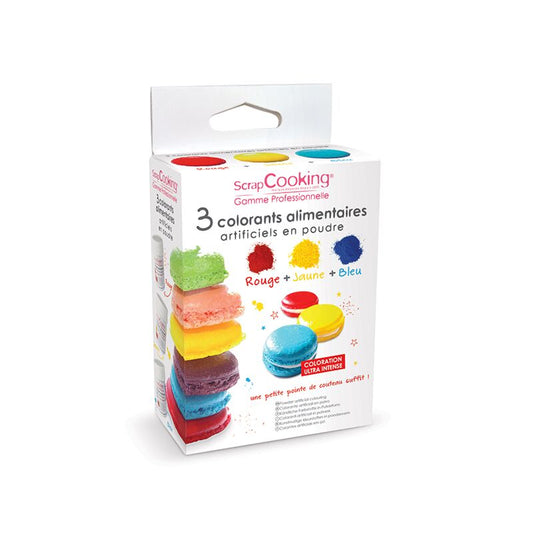Colorants rouge jaune bleu