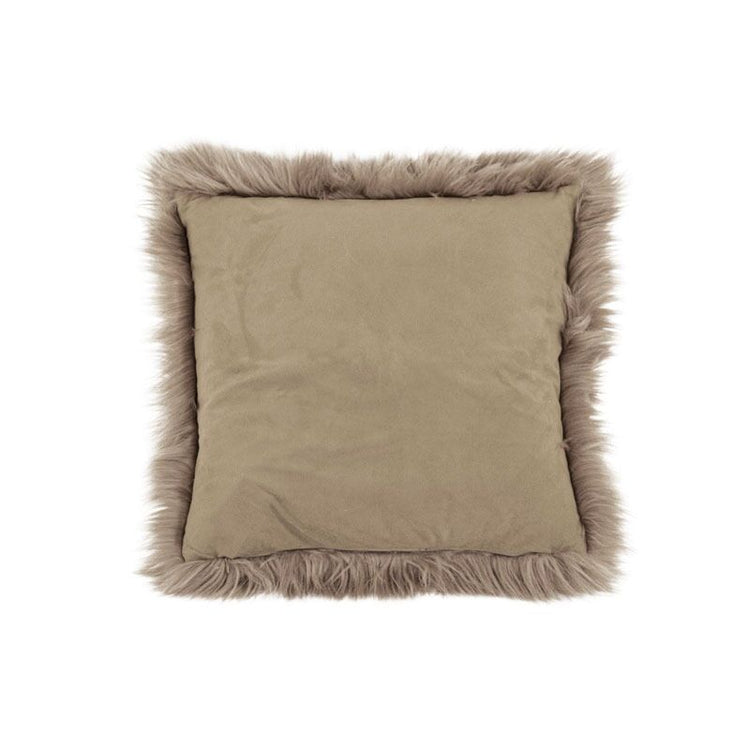 Coussin fourrure synthétique Taupe