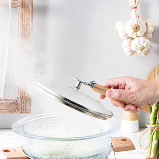 Couvercle En Verre Pour Ustensile De Cuisine 36 Cm - Acier Inoxydable, Transparent/Noir, Home