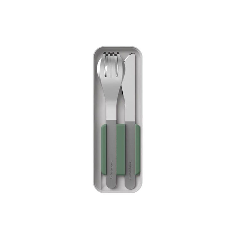 Couverts en inox vert Slim Box Monbento