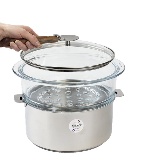 Cuiseur vapeur en verre 24 cm Cristel