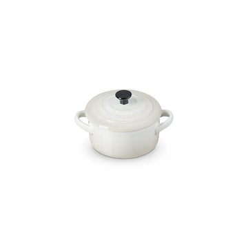Mini cocotte ronde en grès de 10 cm meringue Le Creuset