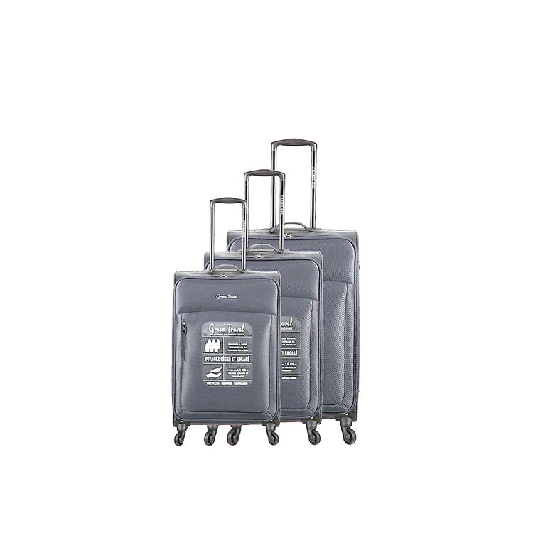 Set de 3 valises en Polyester Recyclé Anthracite Green Travel