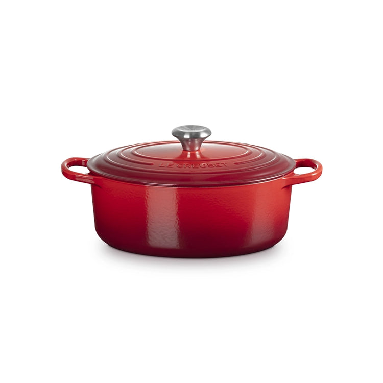 Cocotte ovale en fonte émaillée de 29 cm cerise Le Creuset