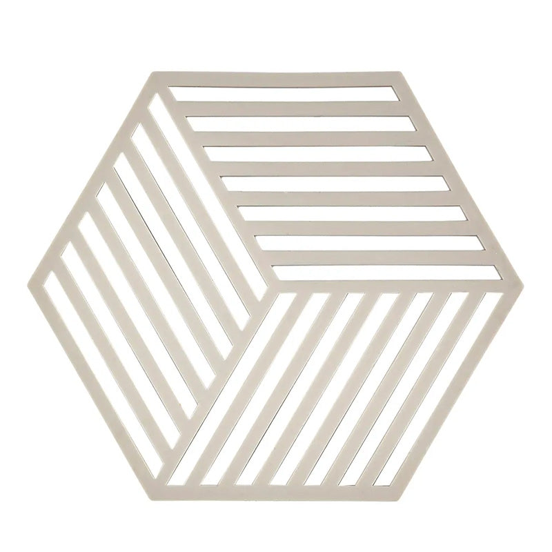 Dessous de plat hexagone gris