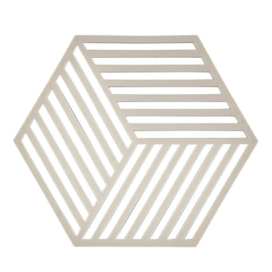 Dessous de plat hexagone gris