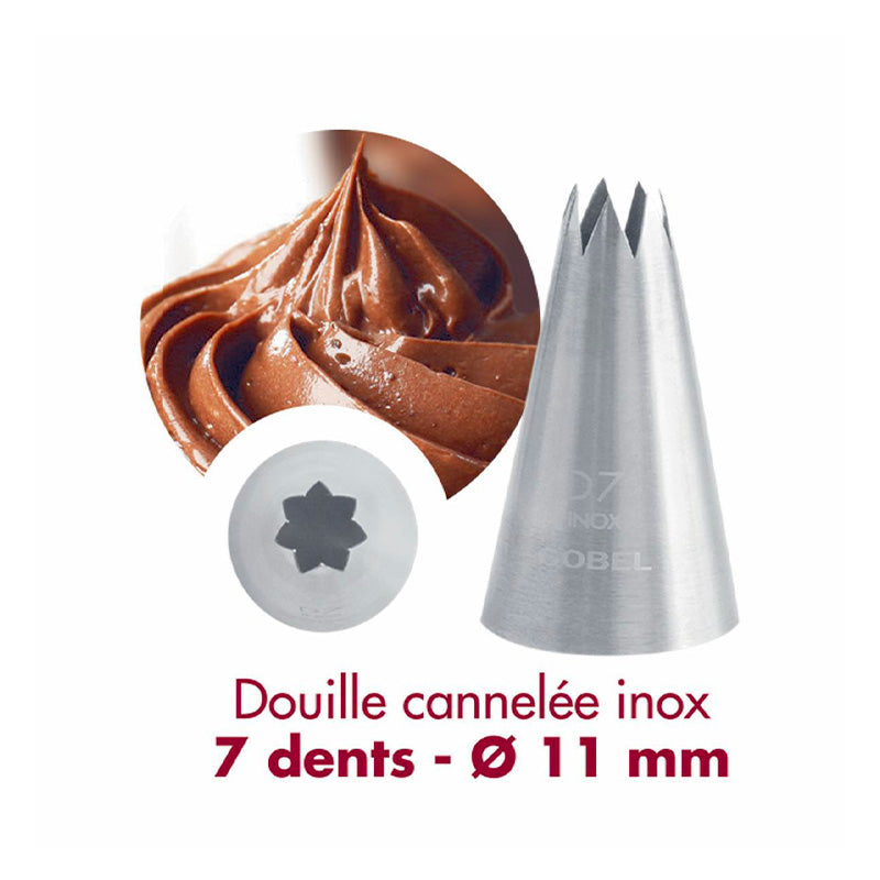 Douille cannelée 7 dents inox 11mm Gobel