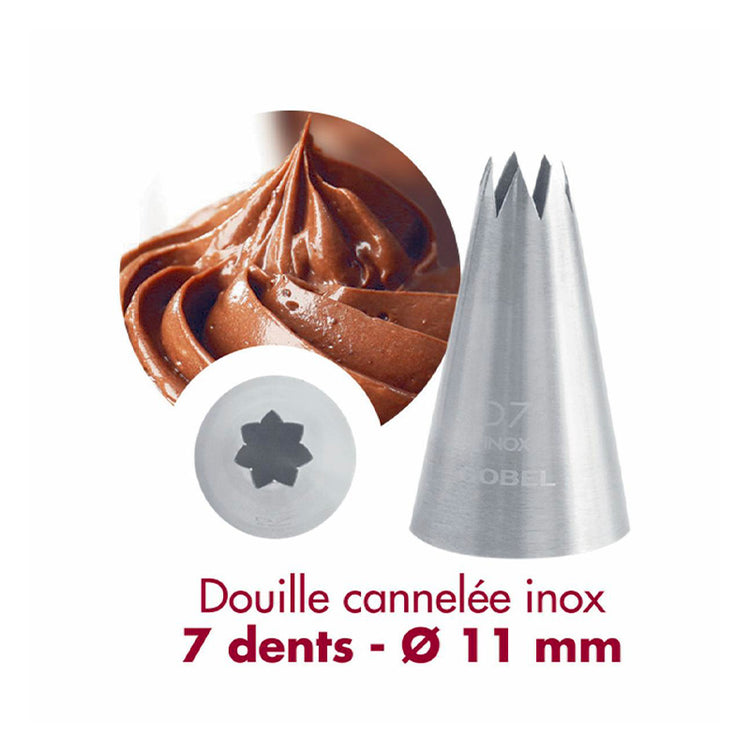 Douille cannelée 7 dents inox 11mm Gobel