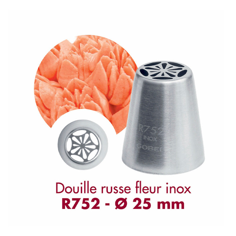 Douille russe fleur R752 inox 25mm Gobel