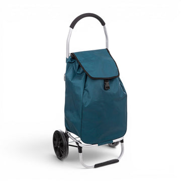 Caddie de courses Du Bruit dans la Cuisine bleu pliable avec châssis en aluminium et deux roues