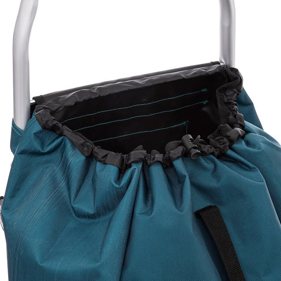 Caddie pliant Du Bruit dans la Cuisine bleu avec sac imperméable et fermeture à cordon sur châssis en aluminium