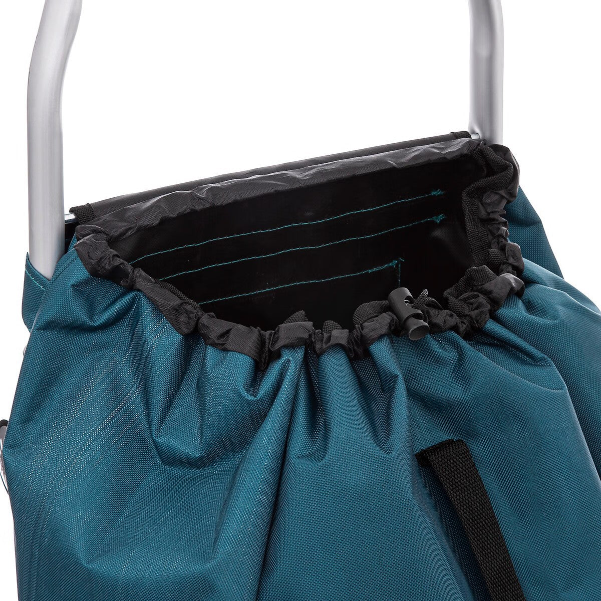 Caddie pliant Du Bruit dans la Cuisine bleu avec sac imperméable et fermeture à cordon sur châssis en aluminium