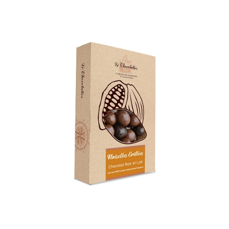 Boite de noisettes grillées enrobées de chocolat Le Chocolatier