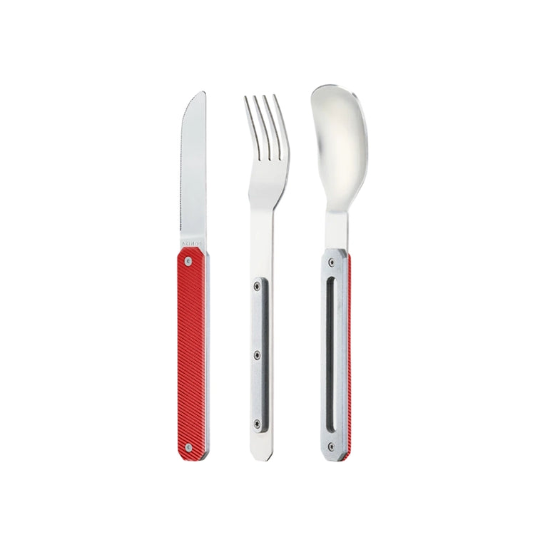 Couverts en acier inoxydable magnétique Aluminium Rouge 12:34 Akinod