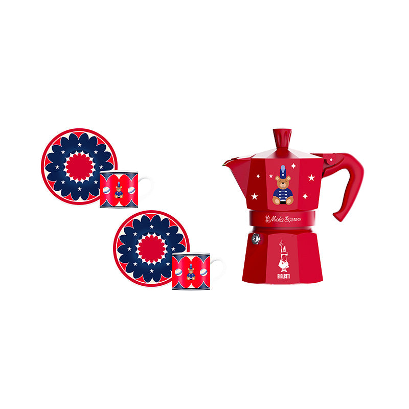 Cafetière 2 tasses et soucoupes 1,12kg rouge Bialetti