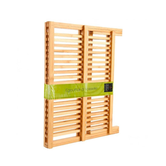 Égouttoir pliant Bambou 2 niveaux