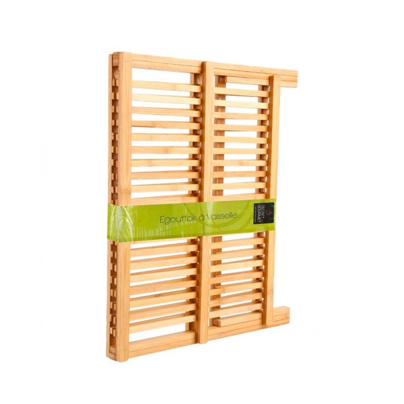 Égouttoir pliant Bambou 2 niveaux