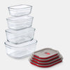 Set de 4 boîtes à repas en verre transparent Black et Blum