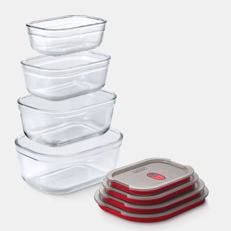 Set de 4 boîtes à repas en verre transparent Black et Blum