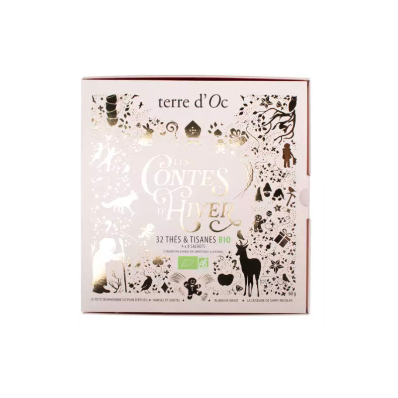 Coffret de 32 sachets de thés et tisanes Bio de Noël Terre d'Oc