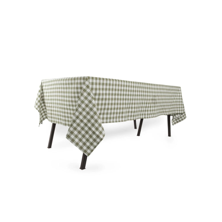 Nappe en coton vert 150x250 Gingham Tiseco